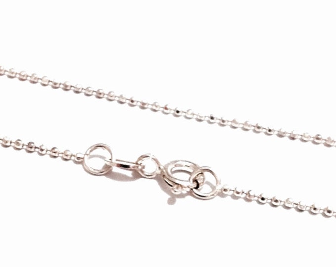 A 19" Mid Century Designer 'AN' Ball/Dog-Tag Chain Necklace, Spring Clasp / Sterling Silver, 2.06 Grams #3528