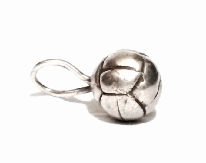 A Mid-Century Heavy Weighted Sterling Silver Soccer Ball Charm/Pendant, .75x.5x.45", 5.45 Grams #4053