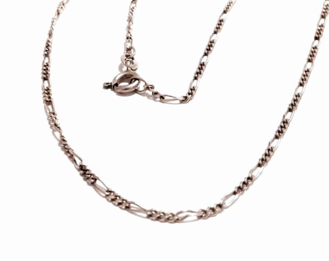 A 20" Mid Century Italian Designer 'AZ' Figarucci Chain Necklace / Sterling Silver, Spring Clasp, 3.3 Grams #3525