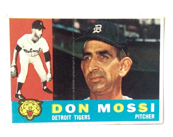 Don Mossi - Detroit Tiger's Pitcher, 1960 Topps #418 Collectors-Trading Baseball Card, 3.5x2.5" #3982