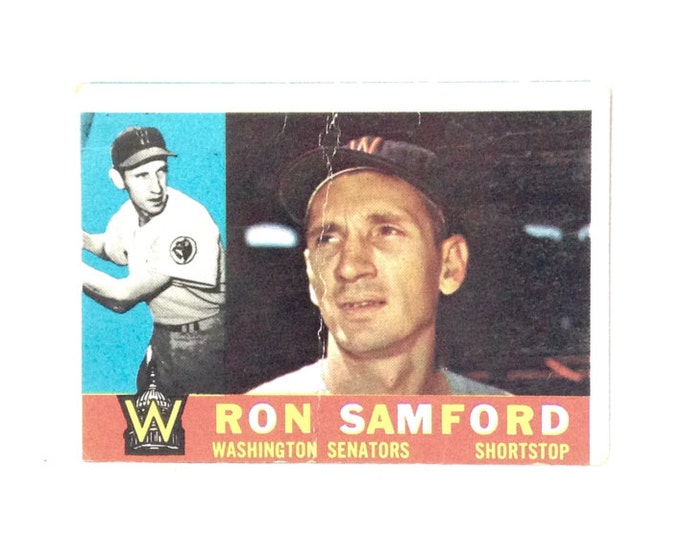 Ron Samford, Washington Senators Shortsop, #409 Topps Collector's-Trading Baseball Card, 3.5x2.5" #3971