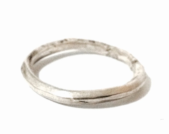 A Thick Handmade Modernist Designer Band Ring / Sterling Silver, USA Ring Size 9.5, 3.07 Grams #3948