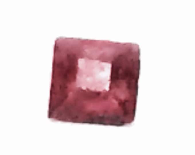 A 2MM Square Cut Pavé Natural Dark Red Ruby, .04CT #4115
