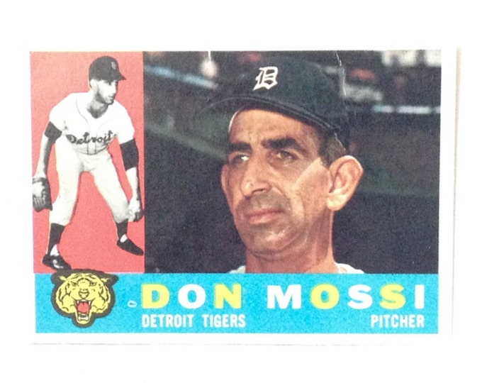 Don Mossi, Detroit Tigers Pitcher, #418 Topps Collector's-Trading Baseball Card, 3.5x2.5" #3968