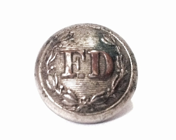 Antique FD 1960-70's CEO Evans & CO Philadelphia Fire Department Uniform Button / Silver Finished Brass, .35", 1.81 Grams #4096