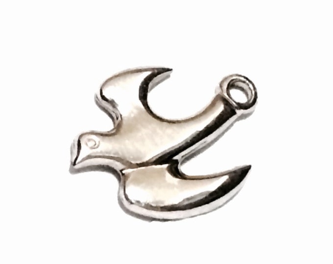 A Mid-Century Chapel Designer Dove Charm - Jeweler's Finding / Sterling Silver, .75x.5x.05", 1.26 Grams #3204