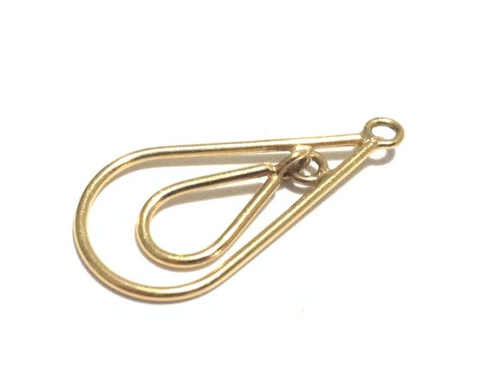 A Unique 24K gp Doublet Teardop Loop Charm - Pendant - Jeweler's Finding / Sterling Silver, 1x.5x.25", .74 Grams #3848