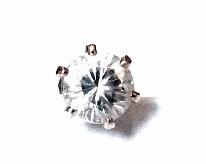 A Single 1/2 CT Solitaire cz Diamond Stud Earring / 14K Yellow Gold, w/ 14k Butterfly Back, .5" Post, .53 Grams #3905
