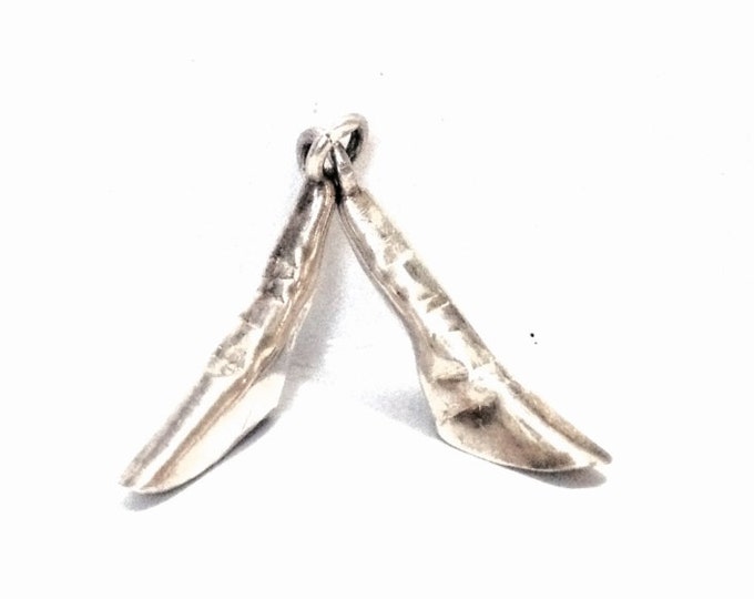 A Cute Early 1930-40's Southwestern Art Nouveau Pair of Boots (Shoes) Pendant-Charm / Sterling Silver, 1x1x.25", 1.73 Grams #4058