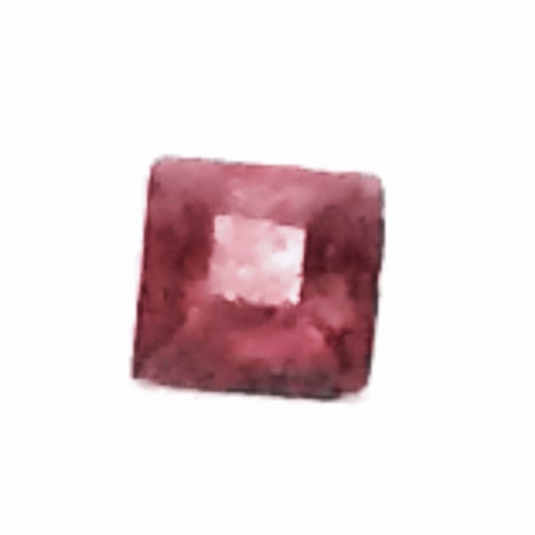 A 2MM Square Cut Pavé Natural Dark Red Ruby, .04CT #4115