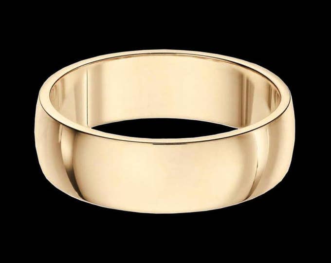 A 6MM Vast Reflection Band In Solid 14K White or Yellow Gold #C97