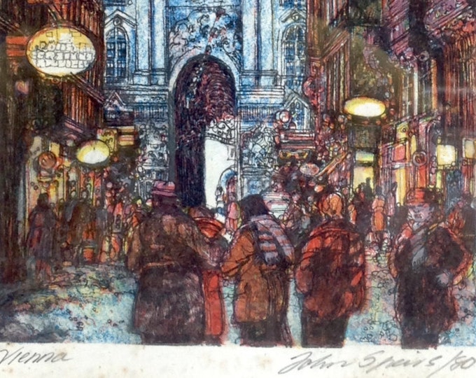 First Ed. Signed Litho. of Vienna by John Spiers, 1980 with Certificate of Authenticity, At The Gates of the Hofburg, 11.25x8.75" #1566