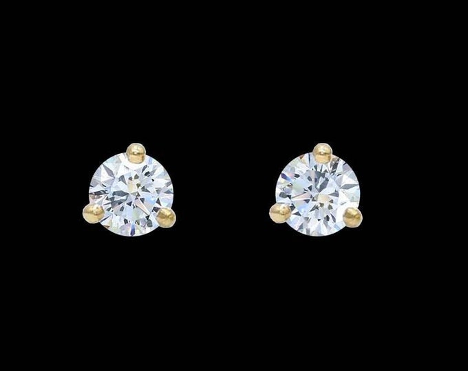 Martini Diamond Stud Earrings in 14k Gold or Platinum (0.10-0.50tcw)