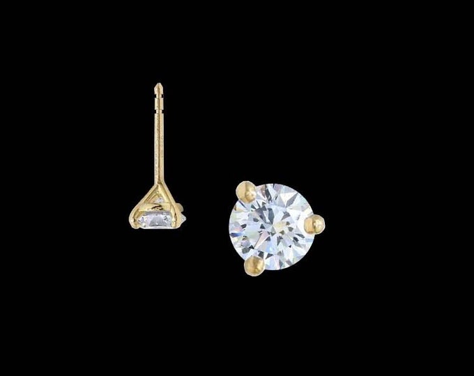 Martini Diamond Stud Earrings in 14k Gold or Platinum (0.10-0.50tcw)