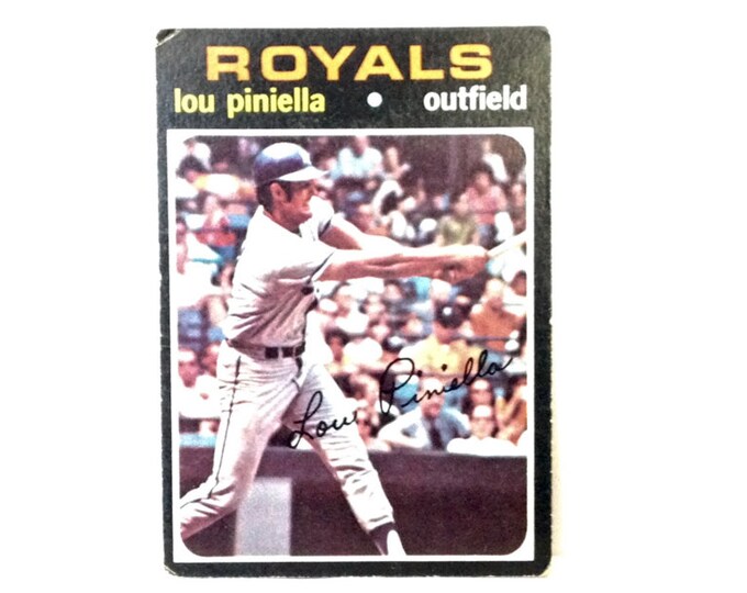 Lou Piniella, Kansas City Royals Outfielder #35, 1971 Topps Collector's Trading-Baseball Card, 3.5x2.5" #3970