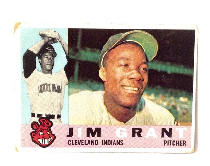 Jim Grant, Cleveland Indian's Pitcher, 1960 Topp's #14 Collector's-Trading Baseball Card, 3.5x2.5" #3959