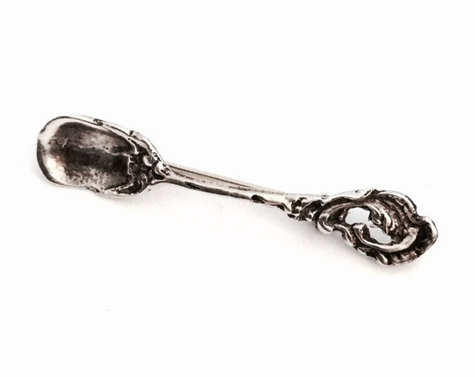 Art Nouveau Handmade Sterling Silver Spoon Brooch/Pin, 2.25x.5", 5.04Grams, #2529