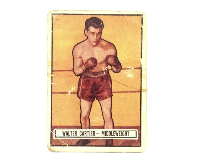 An Incredibly Scarce Museum Quality Walter Cartier - Middleweight #33 TCG 1951 Topps Ringside Series Color Lithograph, 2.85x2" #3979