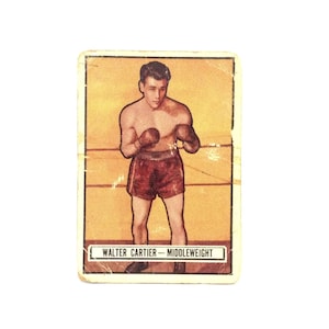 An Incredibly Scarce Museum Quality Walter Cartier - Middleweight #33 TCG 1951 Topps Ringside Series Color Lithograph, 2.85x2" #3979
