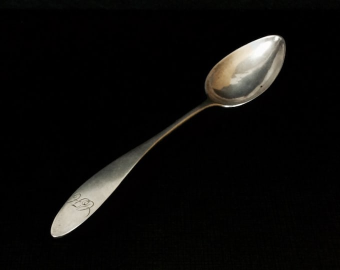 Minimalist Designer Signed ‘ W.S. 13 ‘ Sterling Silver Soup/Dining Spoon, Monogrammed LH, 5x1x.25", 10 Grams #3070