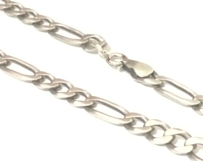 A Heavy Statement 20" Mid-Century Italian Figarucci Chain Necklace / Sterling Silver, Spring Clasp, 3MM Wide, 19.77 Grams #4195