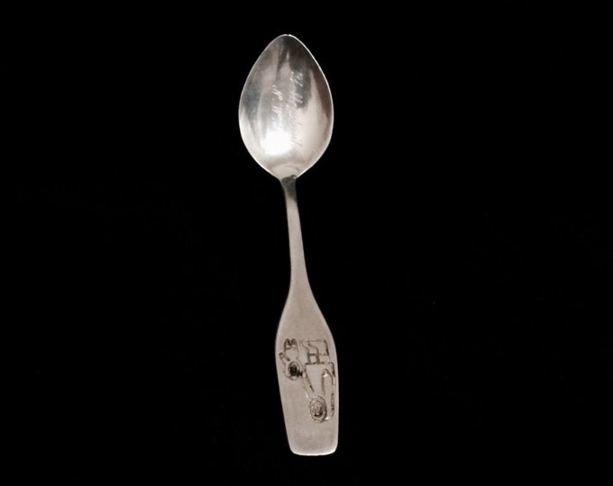 Yellowknife N.W.J. Mid-Century 'Holding-Holds' Canadian Designer B.M. Co Demitasse Spoon / Sterling Silver, 11.53 Grams, 4x.5x.25" #4249