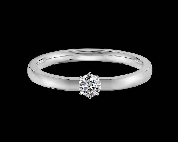 Lewi's 1/4 carat GIA certified diamond engagement ring in 14k white gold.