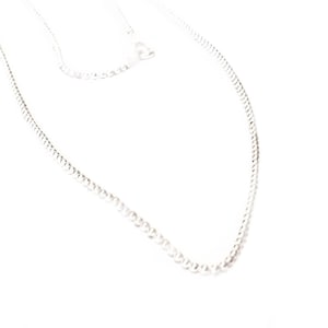 A Suave 925 Italian Bead Chain Necklace In Sterling Silver, w/ Spring Clasp, 1.5MM Wide Dog-Tag Chain (16,18,20,30&quot;) #C63