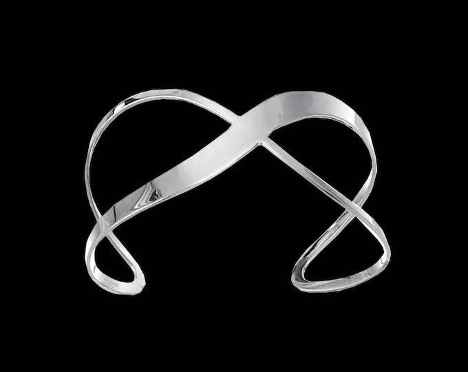 Lemniscate Graffiti Cuff Bracelet in Sterling Silver #C113