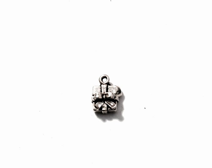 Miniature Vintage Sterling Silver Present/Gift Charm, Detailed, .24x.45", 1.42Grams #2582