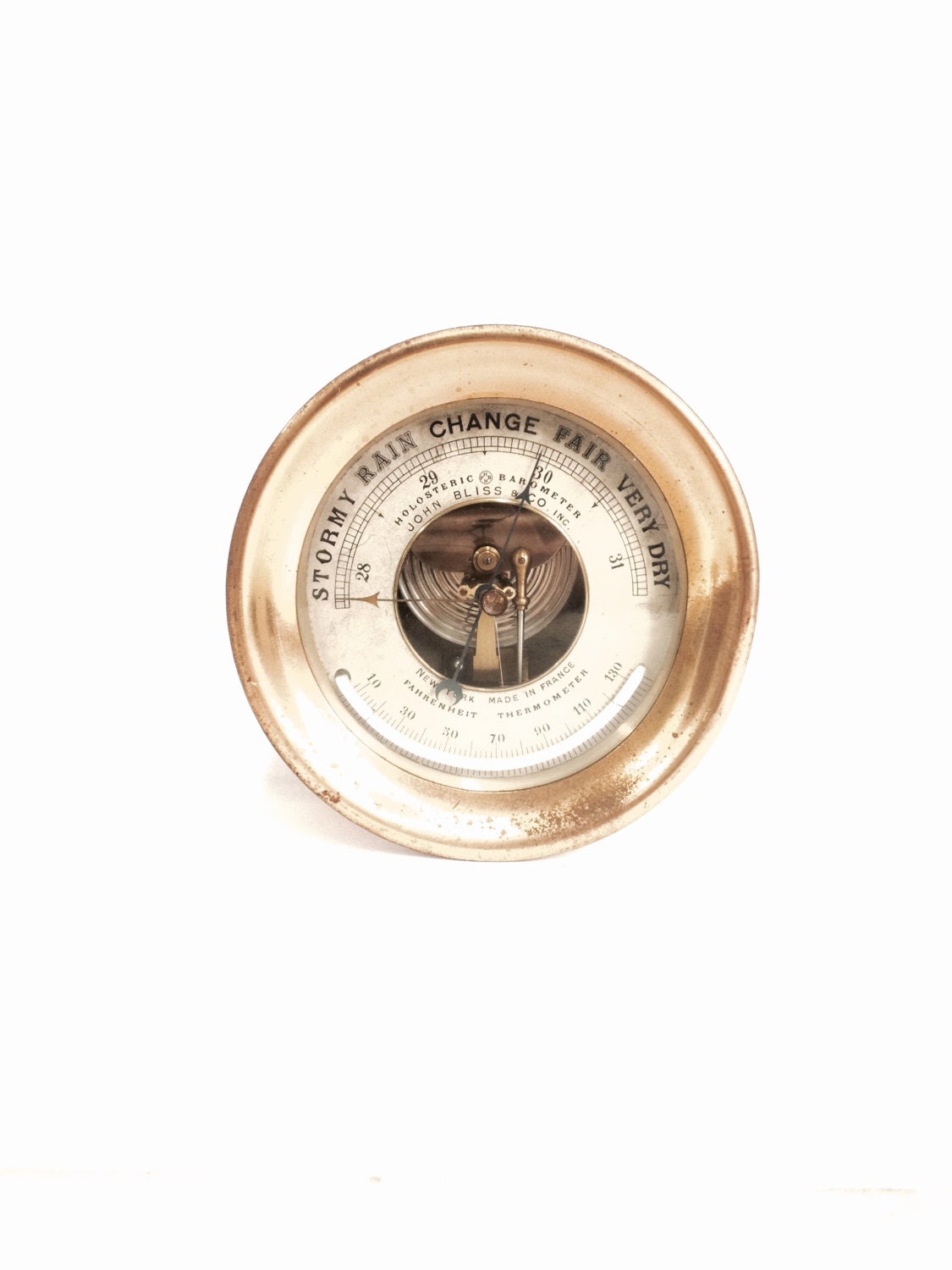 Early 1900's Holosteric PHBN Barometer & Thermometer, NYC, Made In