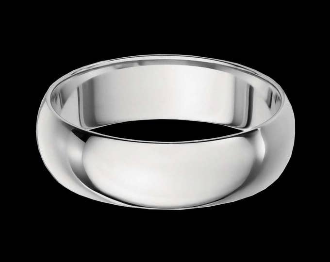 Vast Platinum Reflections In A High Polished Comfort Fit Wedding Band By C. L. Lewis (6MM)  #C106