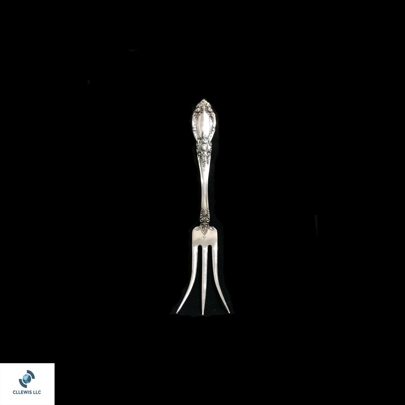 #4288 1932 Lemon-Pickle-Olive Serving Fork Towle King Richard Sterling Pat mm 125x21x2 20.24 Grams