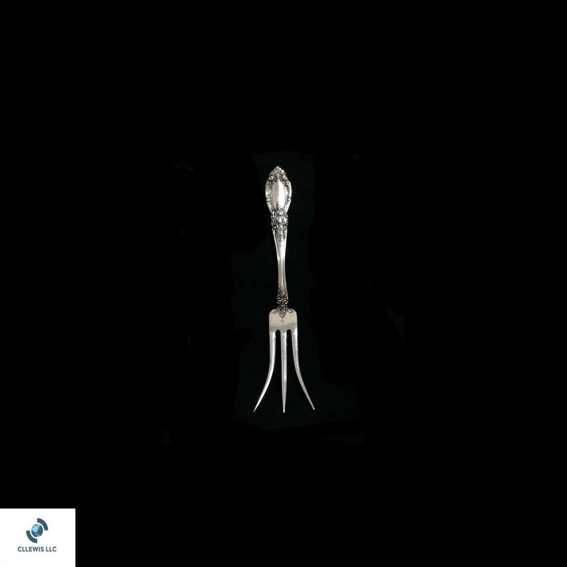#4288 1932 Lemon-Pickle-Olive Serving Fork Towle King Richard Sterling Pat mm 125x21x2 20.24 Grams