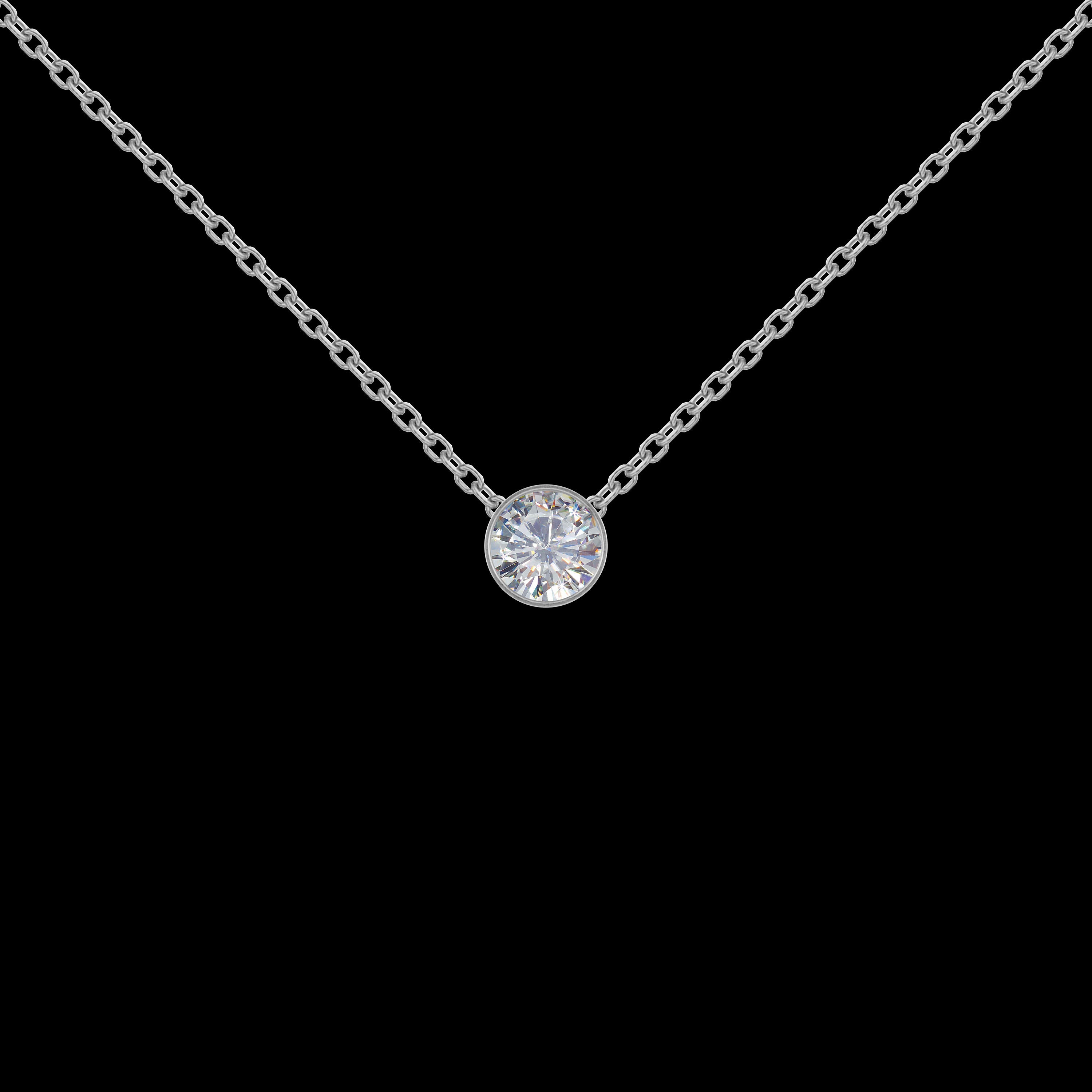 Solitaire Floating Diamond Necklace reflections all day.