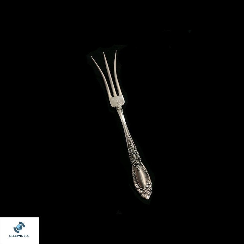 #4288 1932 Lemon-Pickle-Olive Serving Fork Towle King Richard Sterling Pat mm 125x21x2 20.24 Grams