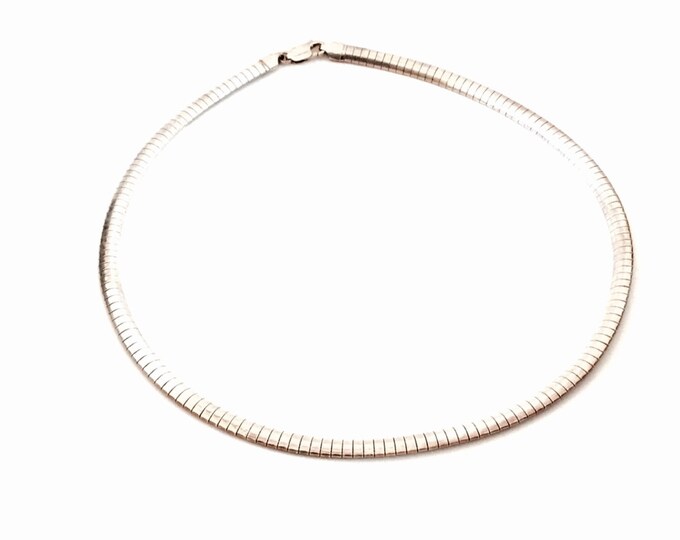 Mid-Century 18" Italian Designer Sterling Silver Omega Chain Necklace, 27.18 Grams, #2838