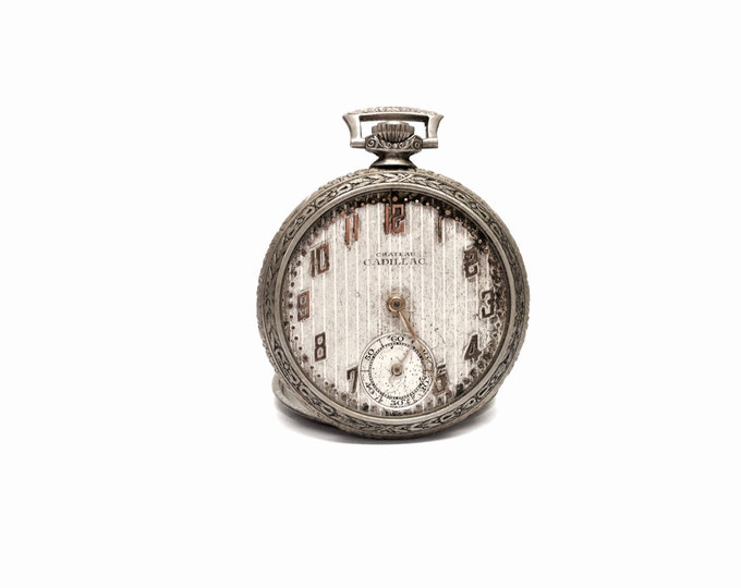 Solomax Designer Early 1900's Cadillac Pocket watch, Art-Deco Swiss face, Non-functional for Repair/Restoration, No Serial#,  #1655