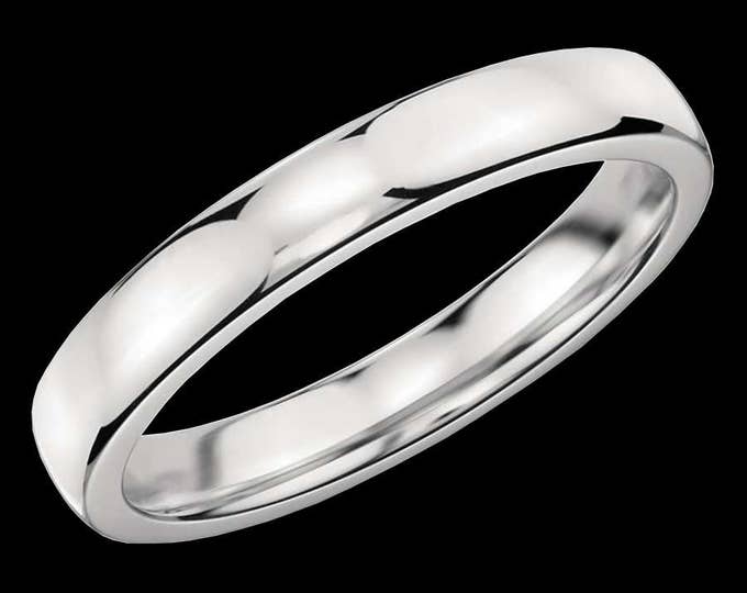 Classic Platinum Reflections In A High Polished Comfort Fit Wedding Band By C. L. Lewis (3MM)  #C103