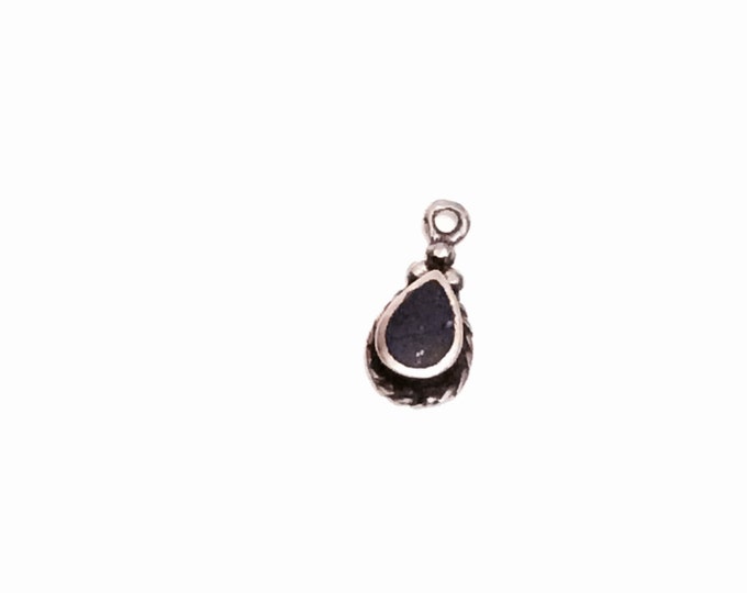 An Ornate Miniature Sterling Silver & Onyx Embossed Art Nouveau Charm, .5x.25x.25”, .80 Grams #3092