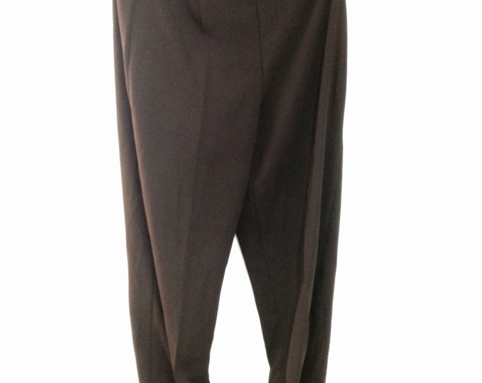 Women's Brown Dress Pants, Part of a Three Piece Set, size 8, man-made fiber, #2315