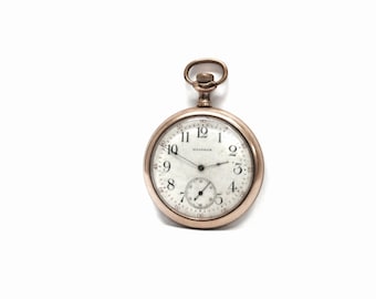 Un reloj de bolsillo con joyas Waltham 7 del siglo XIX, 1894, 12S, hecho en EE. UU., no funcional / para restauración, 2.25 "de diámetro, pesa 60 g # 1860