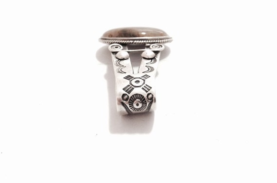 A Mid-Century Southwestern Solitaire Peach Moonst… - image 4