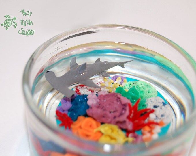 Miniature Coral Reef Aquarium With Hammerhead Shark 5cm 2 Etsy Canada