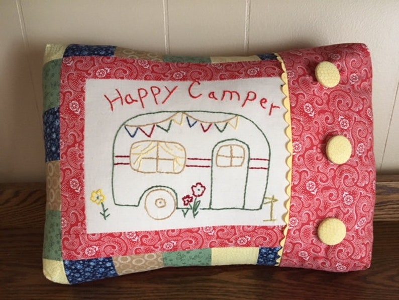 Happy Camper Pillow Etsy