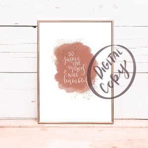 Do Justice | Love Mercy | Walk Humbly | Scripture art work | Hand lettered | Christian art | wall art | home decor | words to live by