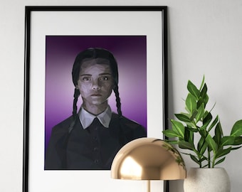 Wednesday Addams Portrait Poly Art Print/The Addams Family/Wednesday Addams/Movie Poster