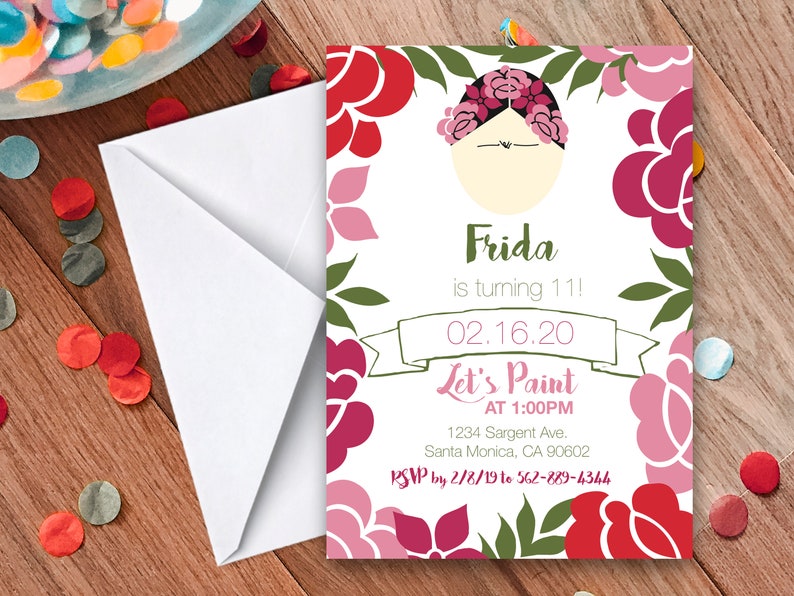 Frida Art Party Themed Birthday Invitation DIGITAL Printable Download/Painting Party/Artist Party/Art Lover Party/Art Party 