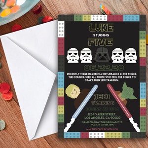 Star Wars Lego Party Themed Birthday Invitation DIGITAL Printable Download/Darth Vader Party/Lego Birthday/May The Force Be With You