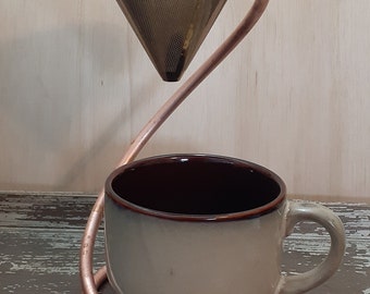 Reusable Chemex Filter Dripper Stand | Gold Filter Pour Over Coffee Drip Station | Handmade Copper Dripper Stand ONLY | Kitchen Gifts